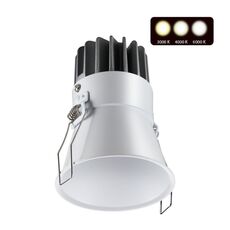 358908 SPOT NT22 268 белый Встраиваемый светодиодный светильник с переключателем цветовой температуры IP20 LED 3000К\4000К\6000К 12W 220V LANG