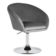 Кресло дизайнерское DOBRIN EDISON, серый велюр (1922-19)