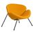 Кресло дизайнерское DOBRIN EMILY, желтая ткань AF13, черное основание,изображение2