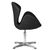 Кресло дизайнерское DOBRIN SWAN, черный кожзам P13, алюминиевое основание,изображение3