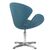 Кресло дизайнерское DOBRIN SWAN, синяя ткань IF6, алюминиевое основание,изображение3
