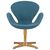 Кресло дизайнерское DOBRIN SWAN, синяя ткань IF6, золотое основание,изображение5