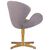 Кресло дизайнерское DOBRIN SWAN, серая ткань IF11, золотое основание,изображение3