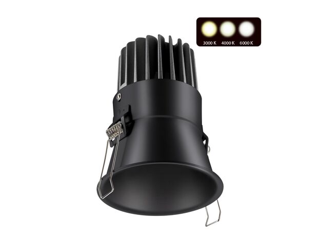 358911 SPOT NT22 268 черный Встраиваемый светодиодный светильник с переключателем цветовой температуры IP20 LED 3000К\4000К\6000К 18W 220V LANG
