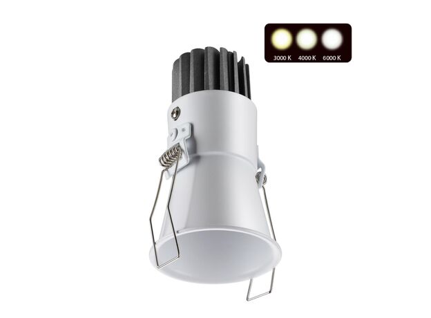 358906 SPOT NT22 268 белый Встраиваемый светодиодный светильник с переключателем цветовой температуры IP20 LED 3000К\4000К\6000К 7W 220V LANG