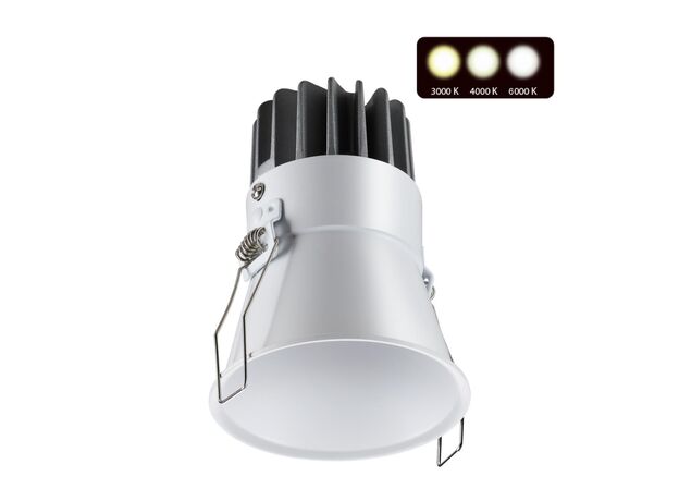358908 SPOT NT22 268 белый Встраиваемый светодиодный светильник с переключателем цветовой температуры IP20 LED 3000К\4000К\6000К 12W 220V LANG