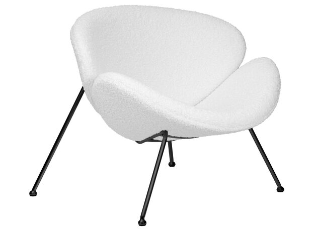 Кресло дизайнерское DOBRIN EMILY, белый (букле) ткань, черное основание,изображение2