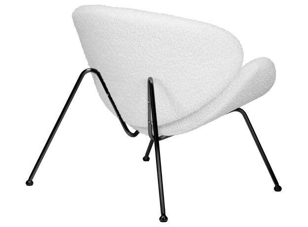 Кресло дизайнерское DOBRIN EMILY, белый (букле) ткань, черное основание,изображение4