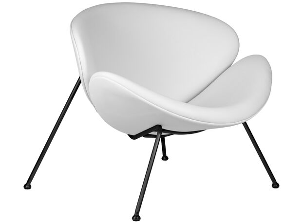 Кресло дизайнерское DOBRIN EMILY, белый винил YP17, черное основание,изображение2
