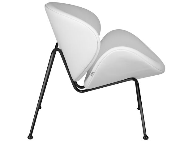 Кресло дизайнерское DOBRIN EMILY, белый винил YP17, черное основание,изображение3