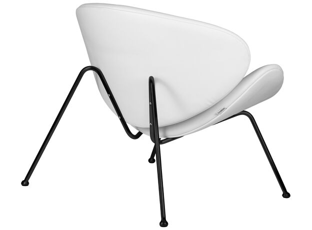 Кресло дизайнерское DOBRIN EMILY, белый винил YP17, черное основание,изображение4