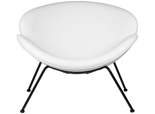 Кресло дизайнерское DOBRIN EMILY, белый винил YP17, черное основание,изображение6