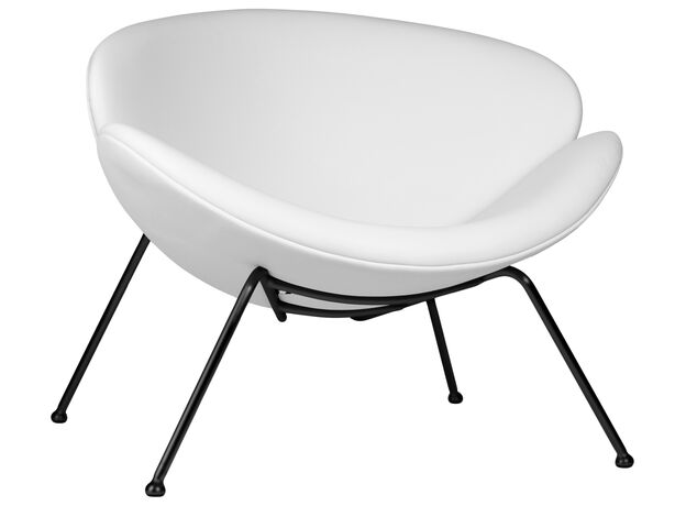 Кресло дизайнерское DOBRIN EMILY, белый винил YP17, черное основание,изображение7