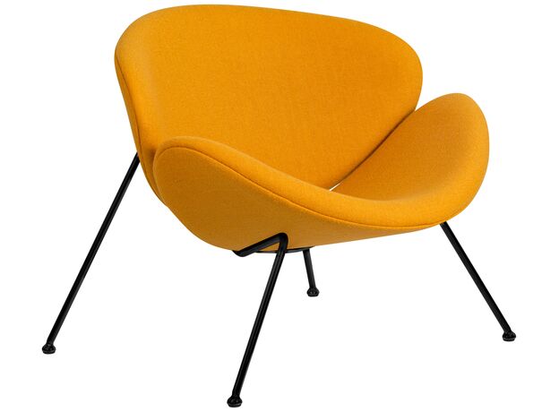 Кресло дизайнерское DOBRIN EMILY, желтая ткань AF13, черное основание,изображение2