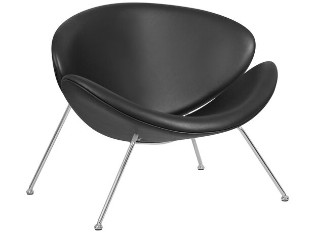 Кресло дизайнерское DOBRIN EMILY, черный винил YP16, хромированная сталь
