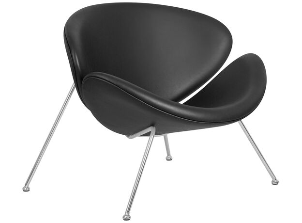 Кресло дизайнерское DOBRIN EMILY, черный винил YP16, хромированная сталь,изображение2