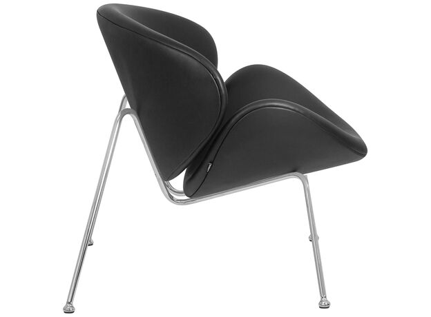 Кресло дизайнерское DOBRIN EMILY, черный винил YP16, хромированная сталь,изображение3