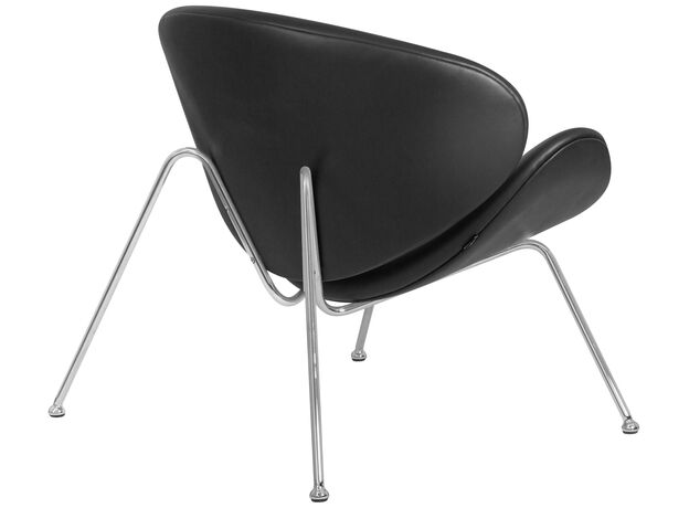 Кресло дизайнерское DOBRIN EMILY, черный винил YP16, хромированная сталь,изображение4