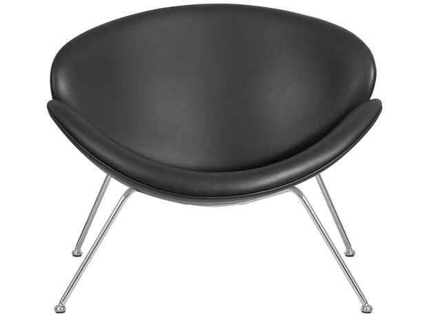 Кресло дизайнерское DOBRIN EMILY, черный винил YP16, хромированная сталь,изображение6