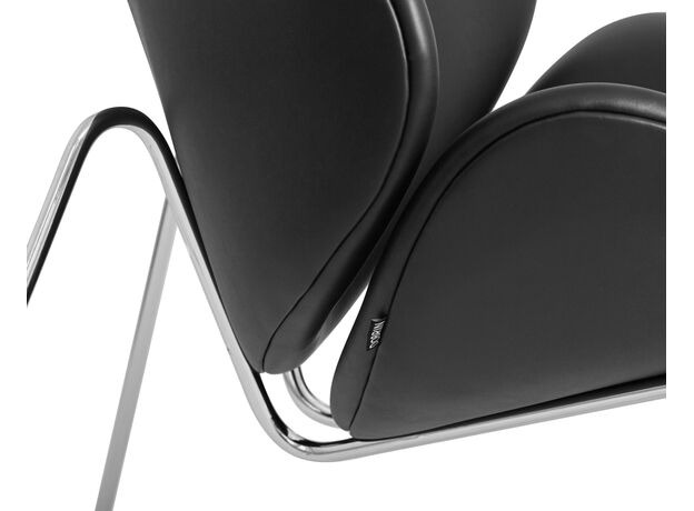 Кресло дизайнерское DOBRIN EMILY, черный винил YP16, хромированная сталь,изображение8