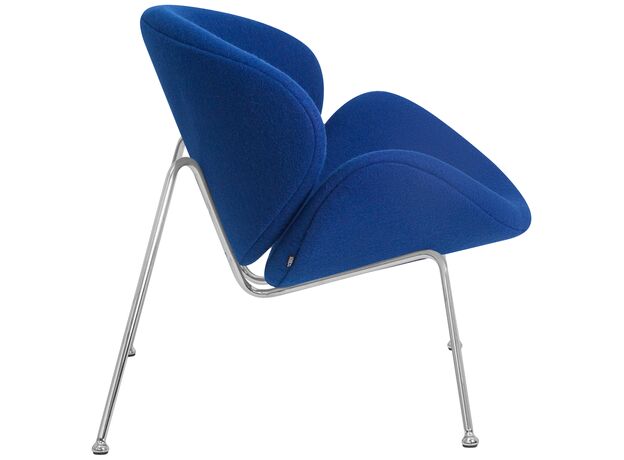 Кресло дизайнерское DOBRIN EMILY, синяя ткань AF6, хромированная сталь,изображение3