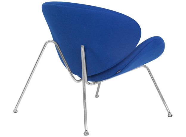 Кресло дизайнерское DOBRIN EMILY, синяя ткань AF6, хромированная сталь,изображение4