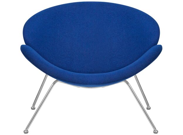 Кресло дизайнерское DOBRIN EMILY, синяя ткань AF6, хромированная сталь,изображение6