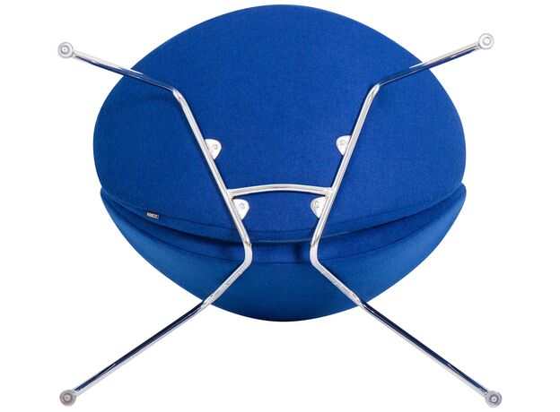 Кресло дизайнерское DOBRIN EMILY, синяя ткань AF6, хромированная сталь,изображение7