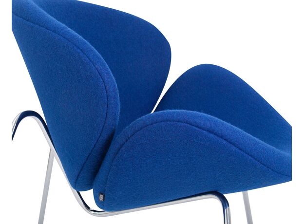 Кресло дизайнерское DOBRIN EMILY, синяя ткань AF6, хромированная сталь,изображение8
