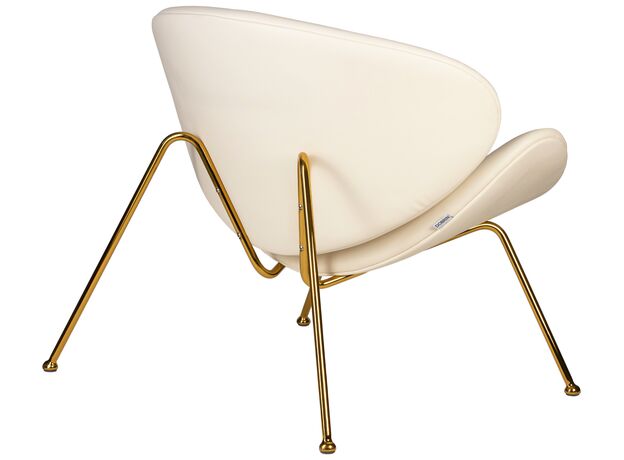Кресло дизайнерское DOBRIN EMILY, белый винил YP17, золотое основание,изображение4