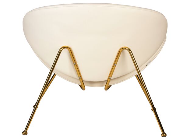 Кресло дизайнерское DOBRIN EMILY, белый винил YP17, золотое основание,изображение5