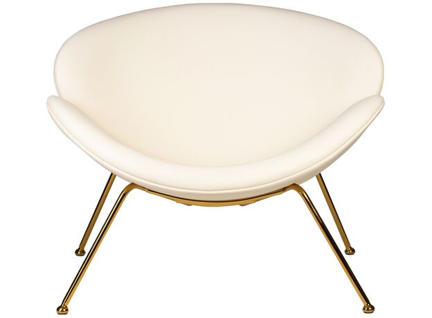 Кресло дизайнерское DOBRIN EMILY, белый винил YP17, золотое основание,изображение6