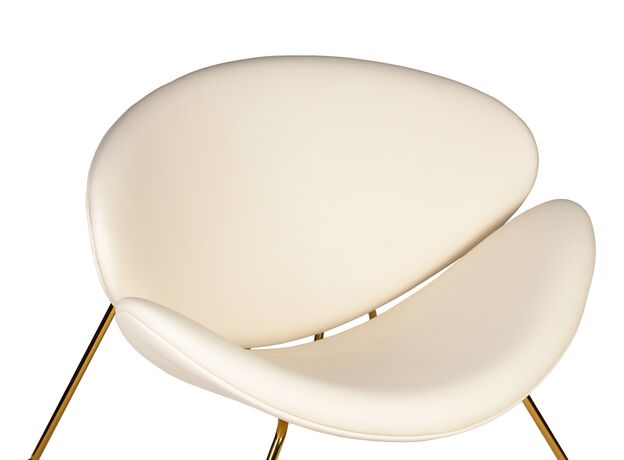 Кресло дизайнерское DOBRIN EMILY, белый винил YP17, золотое основание,изображение7