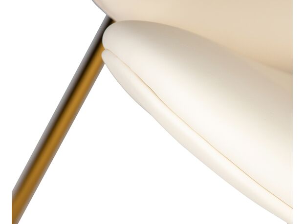 Кресло дизайнерское DOBRIN EMILY, белый винил YP17, золотое основание,изображение8
