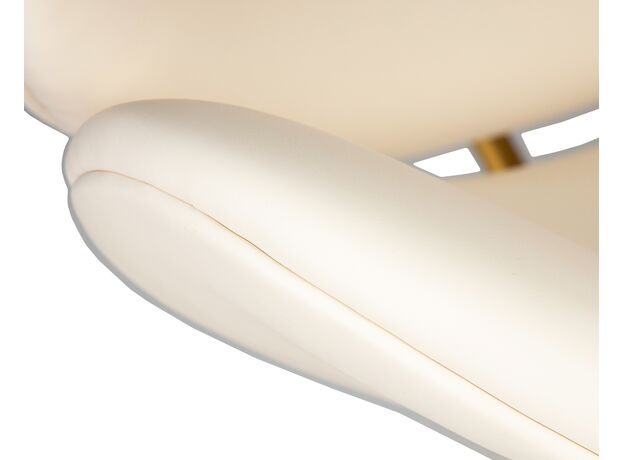 Кресло дизайнерское DOBRIN EMILY, белый винил YP17, золотое основание,изображение9