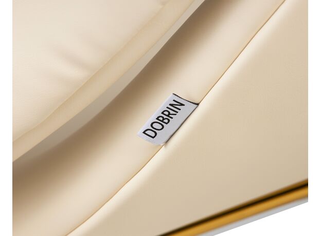 Кресло дизайнерское DOBRIN EMILY, белый винил YP17, золотое основание,изображение10