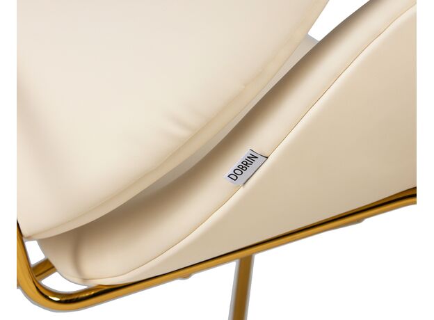 Кресло дизайнерское DOBRIN EMILY, белый винил YP17, золотое основание,изображение11