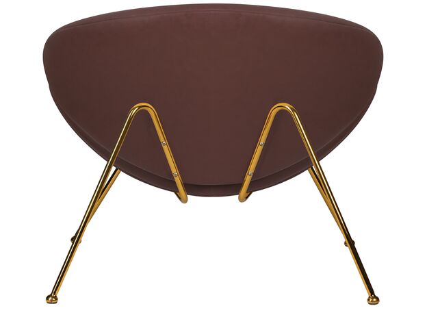 Кресло дизайнерское DOBRIN EMILY, коричневый винил YP5, золотое основание,изображение5