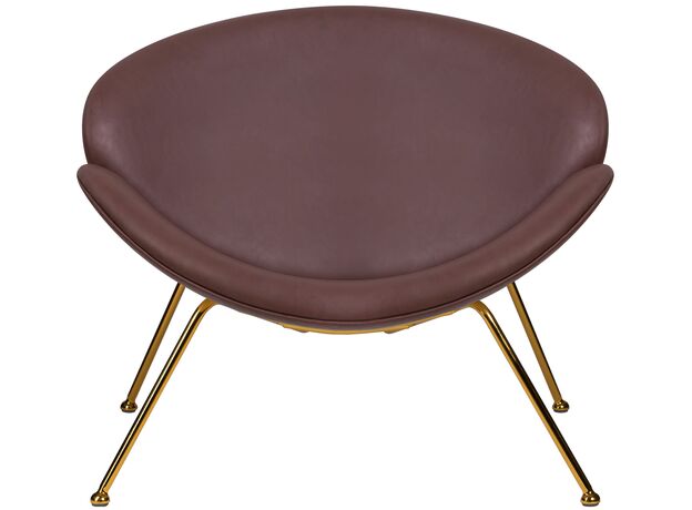 Кресло дизайнерское DOBRIN EMILY, коричневый винил YP5, золотое основание,изображение6