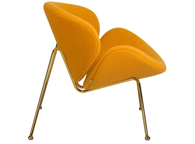 Кресло дизайнерское DOBRIN EMILY, желтая ткань AF13, золотое основание,изображение3