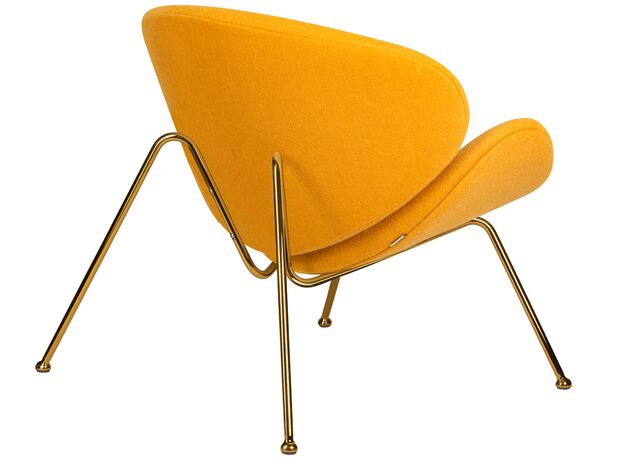 Кресло дизайнерское DOBRIN EMILY, желтая ткань AF13, золотое основание,изображение4
