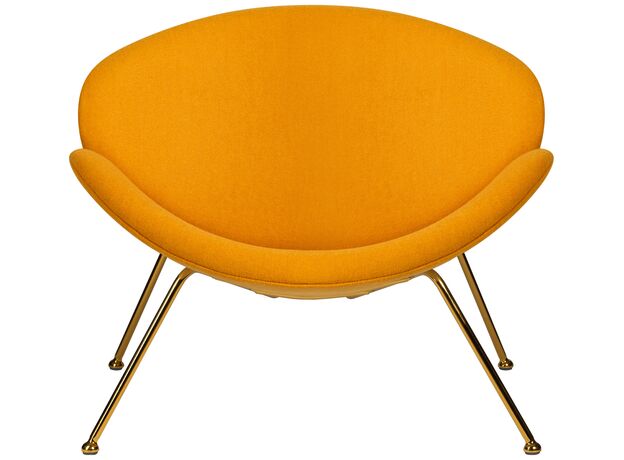 Кресло дизайнерское DOBRIN EMILY, желтая ткань AF13, золотое основание,изображение6