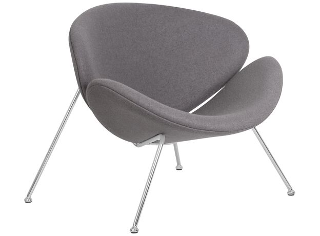 Кресло дизайнерское DOBRIN EMILY, серая ткань AF7, хромированная сталь,изображение2