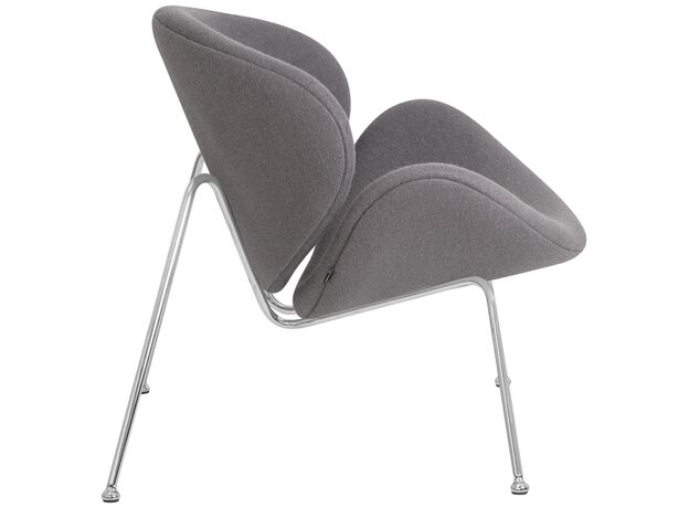 Кресло дизайнерское DOBRIN EMILY, серая ткань AF7, хромированная сталь,изображение3