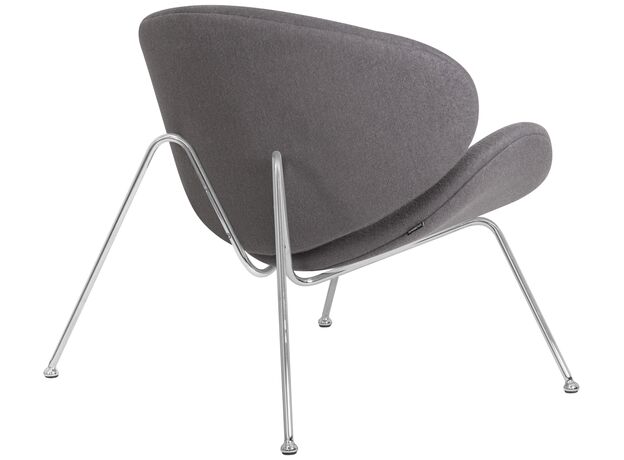 Кресло дизайнерское DOBRIN EMILY, серая ткань AF7, хромированная сталь,изображение4