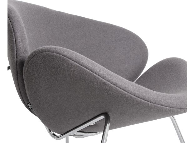 Кресло дизайнерское DOBRIN EMILY, серая ткань AF7, хромированная сталь,изображение9