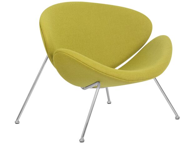 Кресло дизайнерское DOBRIN EMILY, светло-зеленая ткань AF3, хромированная сталь,изображение2