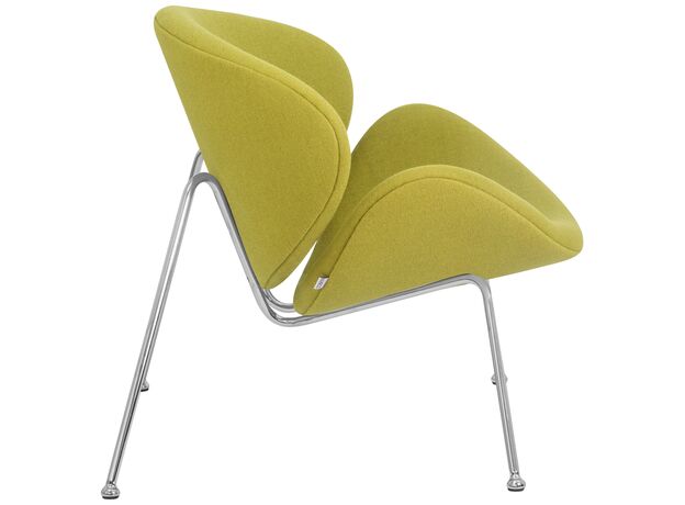Кресло дизайнерское DOBRIN EMILY, светло-зеленая ткань AF3, хромированная сталь,изображение3