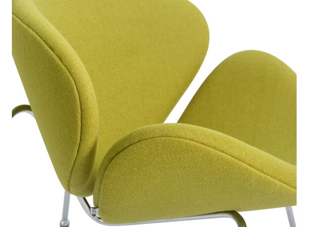 Кресло дизайнерское DOBRIN EMILY, светло-зеленая ткань AF3, хромированная сталь,изображение9