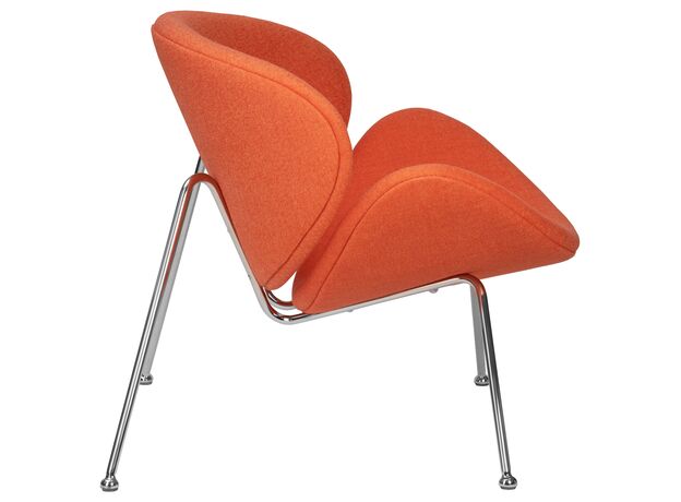 Кресло дизайнерское DOBRIN EMILY, оранжевая ткань AF, хромированная сталь,изображение3
